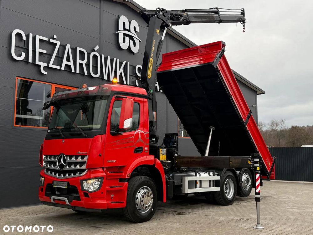 Mercedes-Benz AROCS 2532 // E6 // wywrotka 3-Stronna + PALFINGER PK 14001-EH // 6x2 6x4 HDS żuraw kran crane kiper kipper // Actros Antos - 2