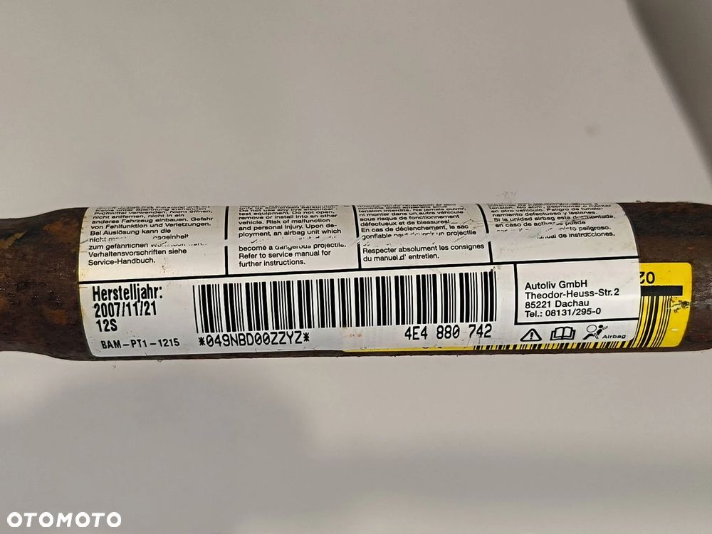Kurtyna airbag lewa/prawa 4E4880741 4E4880742 Audi A8 D3 NIE LONG 2008 - 4