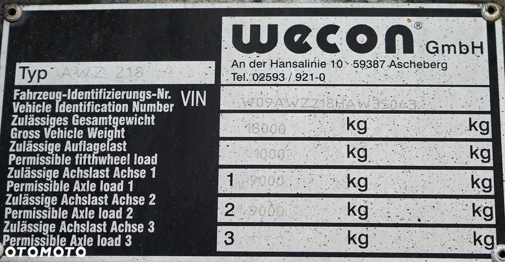 Wecon / TANDEM / BDF / 7,15 , 7,45 , 7,82 M - 11