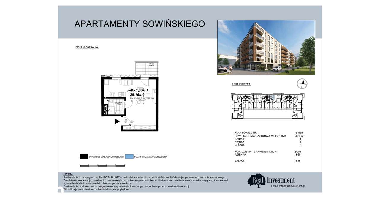Apartamenty Sowińskiego | mieszkanie 1-pok. | 5M95 - zarezerwowane - Pełny obrazek: 2/5