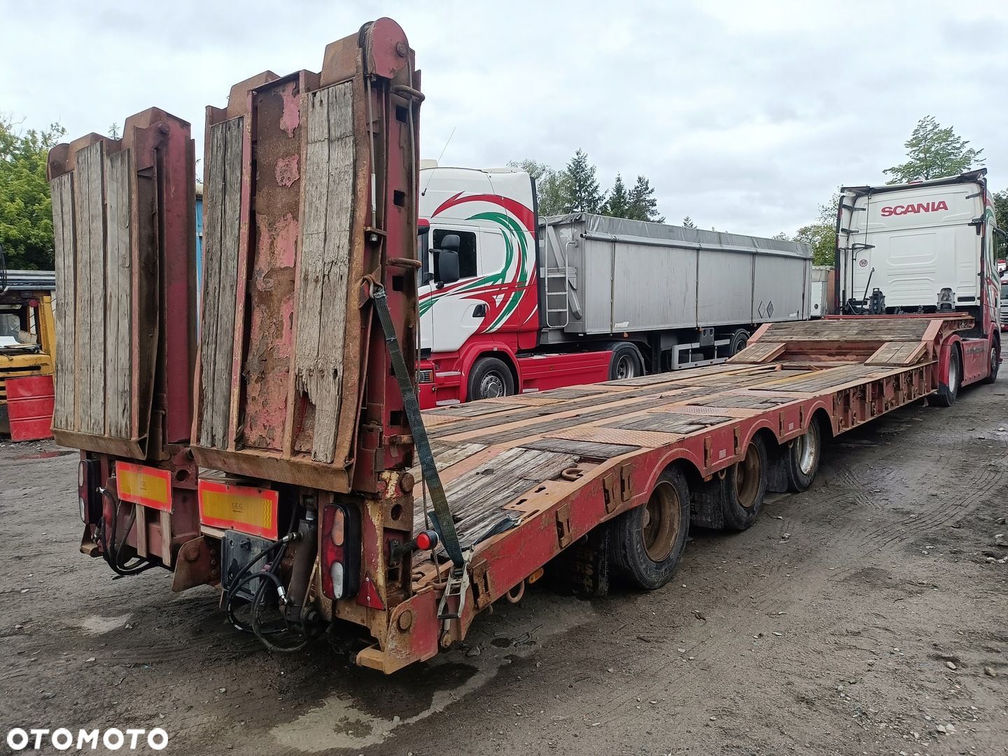 naczepa niskopowozie knorr kontener najazdy hydrauliczne 2008 POSZERZENIA - 1