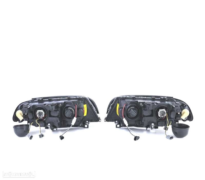 FARÓIS BMW E46 COUPE CABRIO 99-03 ANGEL EYES FUNDO PRETO - 2