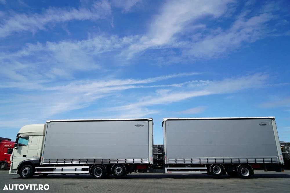 DAF XF 480 / CUPLAJ TANDEM / SSC / MEGA / PUNȚĂ RIDICATĂ / I-PARK COOL / ȘINGURI PENTRU STICLE / REMORCA WECON - 7,70 M / - 9