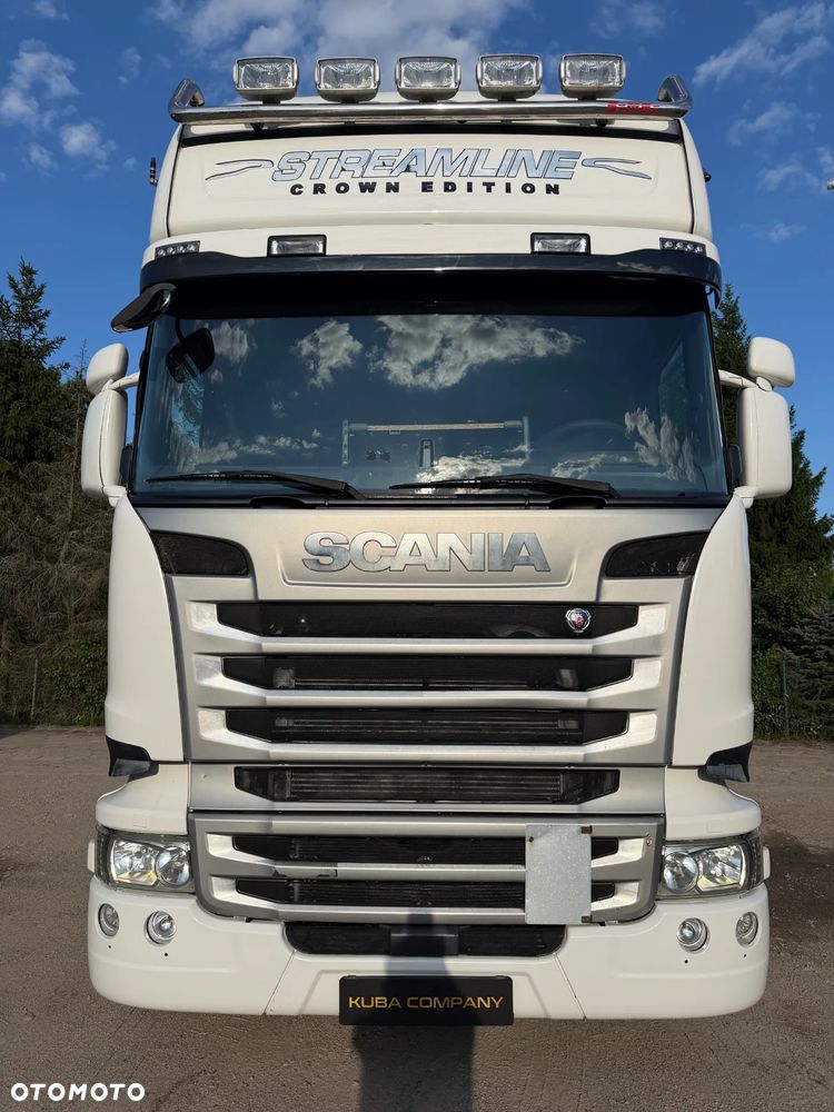 Scania R450 CROWN EDITION / HYDRAULIKA DWUOBWODOWA + 2 ZBIORNIKI PALIWOWE / RETARDER / LAMPY LED / TACHOGRAF NOWEJ GENERACJI GEN2v2 / FULL SPOJLERY / PIĘKNA SCANIA 2017 ROK !! - 2