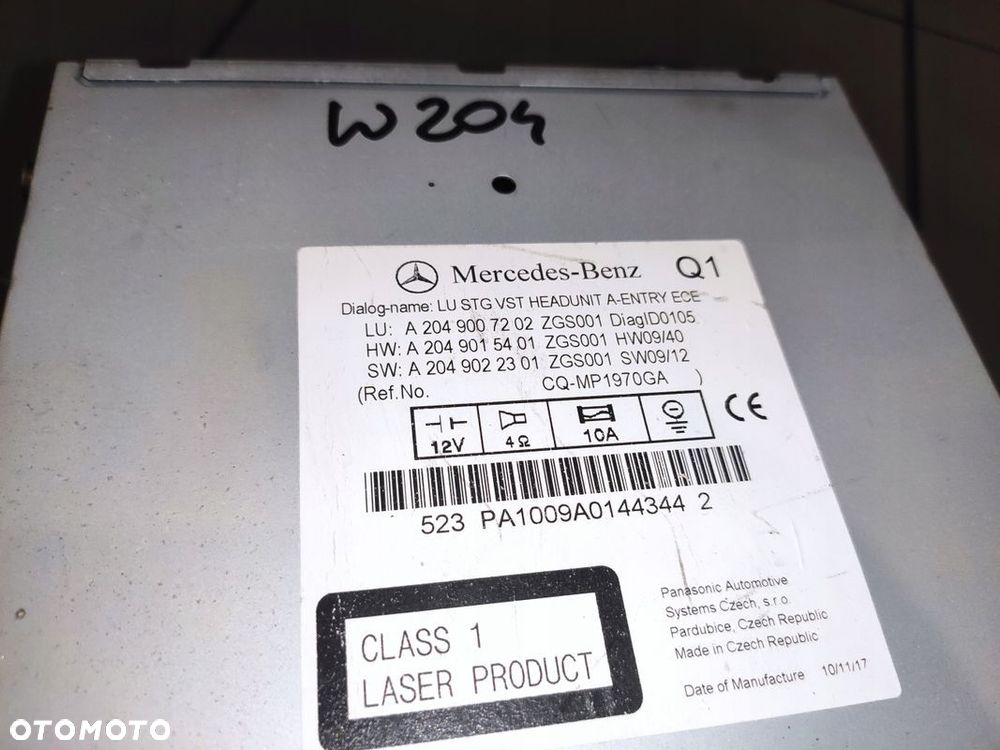 MERCEDES W204 C-KLASA RADIO CD PANEL RADIOODTWARZACZ STAN BDB - 9