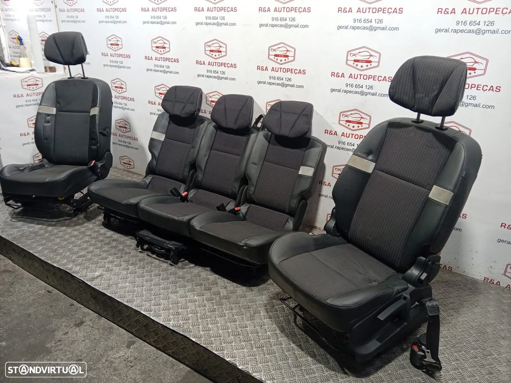 Conjunto de Bancos Renault Grand Scenic 3 III 7 Lugares Pele e Tecido OriginalOriginal - 2