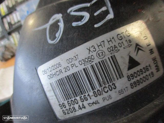 Farol 9650056180 CITROEN C5 2005 1.6HDI 110CV 5P BEGE ESQ H7 + H1 ORIGINAL Danificado - 5