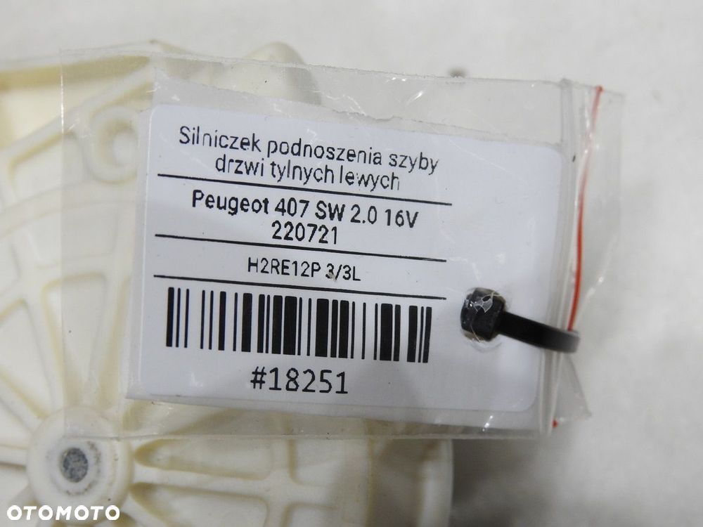 SILNICZEK OPUSZCZANIA SZYBY LEWY TYŁ 407 SW - 10