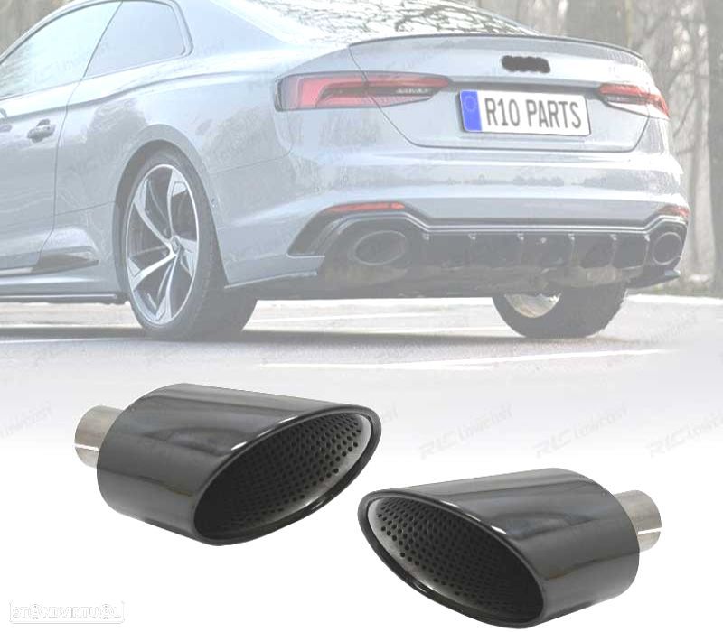 PONTEIRAS DE ESCAPE AUDI A4 16-19 LOOK RS4 PRETO - 1