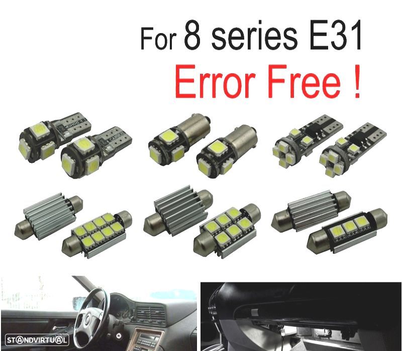 KIT COMPLETO 13 LAMPADAS LED INTERIOR PARA BMW 8 SERIE E31 COUPE 840CI 840I 850CI 850CSI 850I 1990-1 - 1