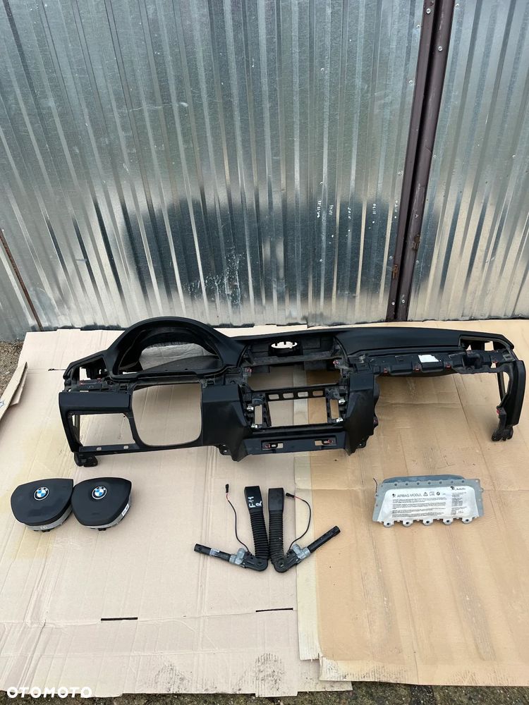 BMW 5 F10 F11 DESKA ROZDZIELCZA KOKPIT KONSOLA ARIBAG NAPINACZE ORYGINAŁ KOMPLET - 2