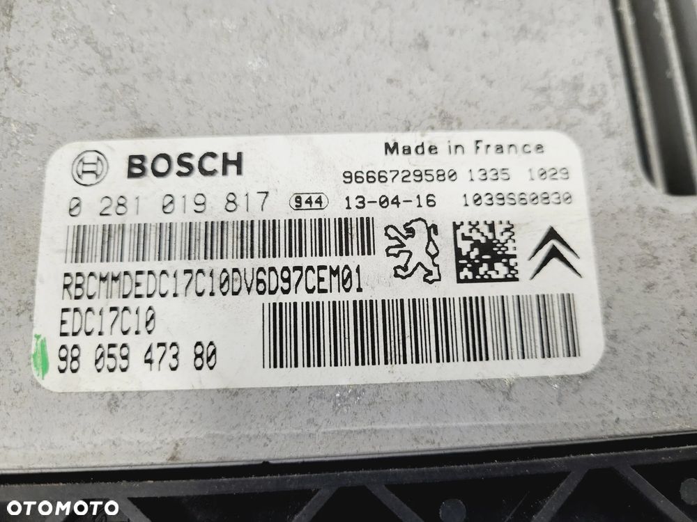 STEROWNIK SILNIKA KOMPUTER PEUGEOT PARTNER CITROEN BERLINGO III 2008-2018 CZĘŚCI - 10