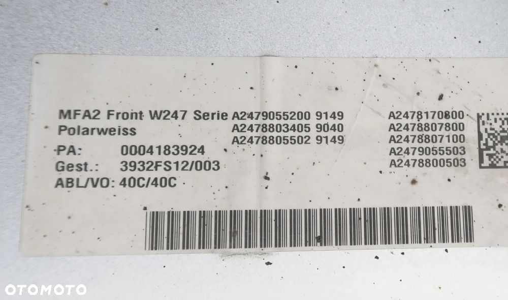 MERCEDES 247 B-KLASA W247 zderzak przód ślizgi zaślepka A247 ORYGINAŁ - 8