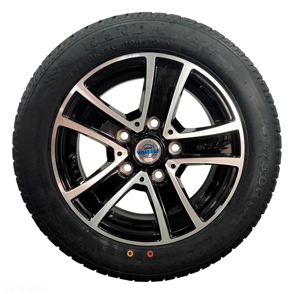 KOŁO 195/50 R13C WANDA 5x112 FELGA ALUMIOWA SREBRNO-CZARNA PRZYCZEPA OPONA - 1