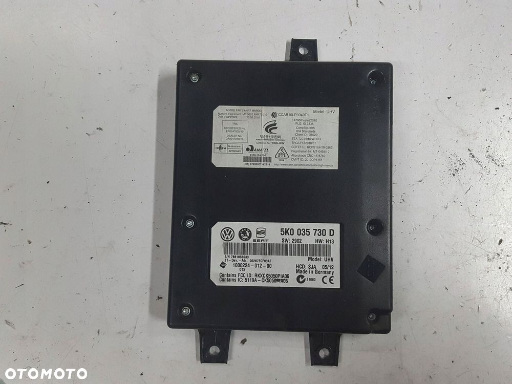 VW PASSAT B7 10-14r GOLF 6 VI MODUŁ STEROWNIK BLUETOOTH 5K0035730D - 1