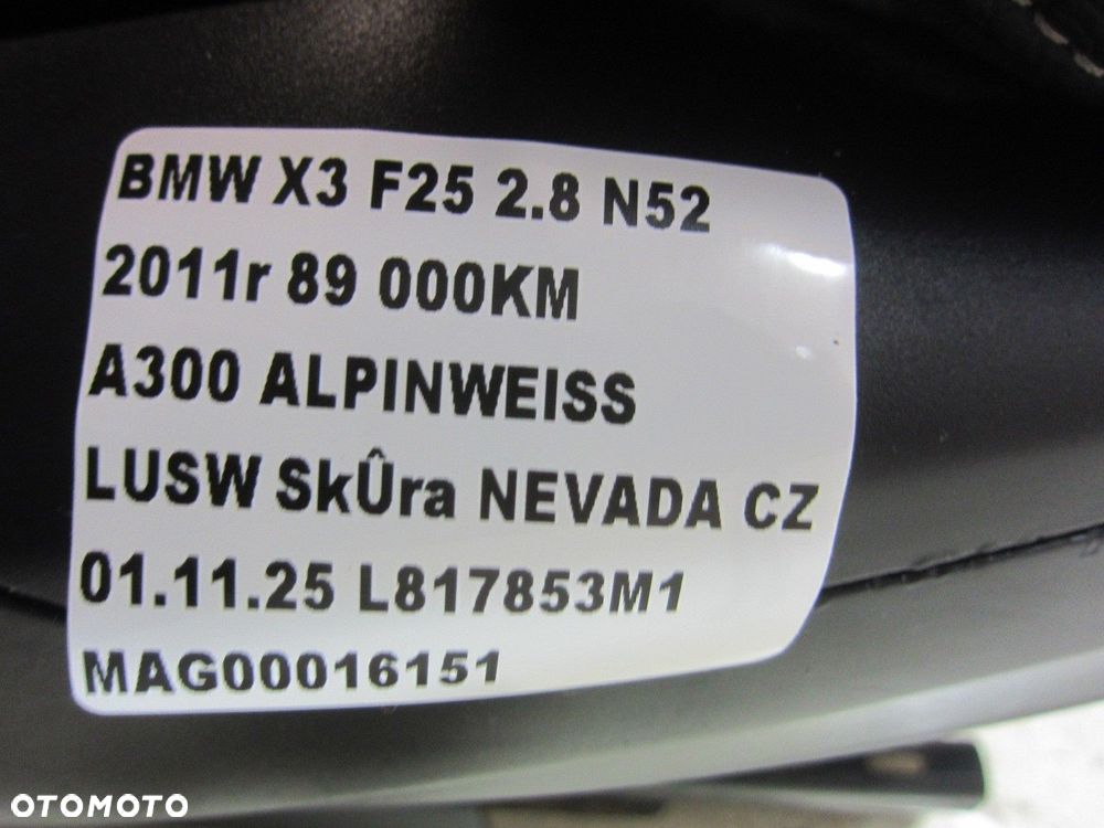 BMW X3 F25 X4 FOTEL PRZEDNI LEWY KIEROWCY CZARNY NEVADA 52107240055 7255655 - 14