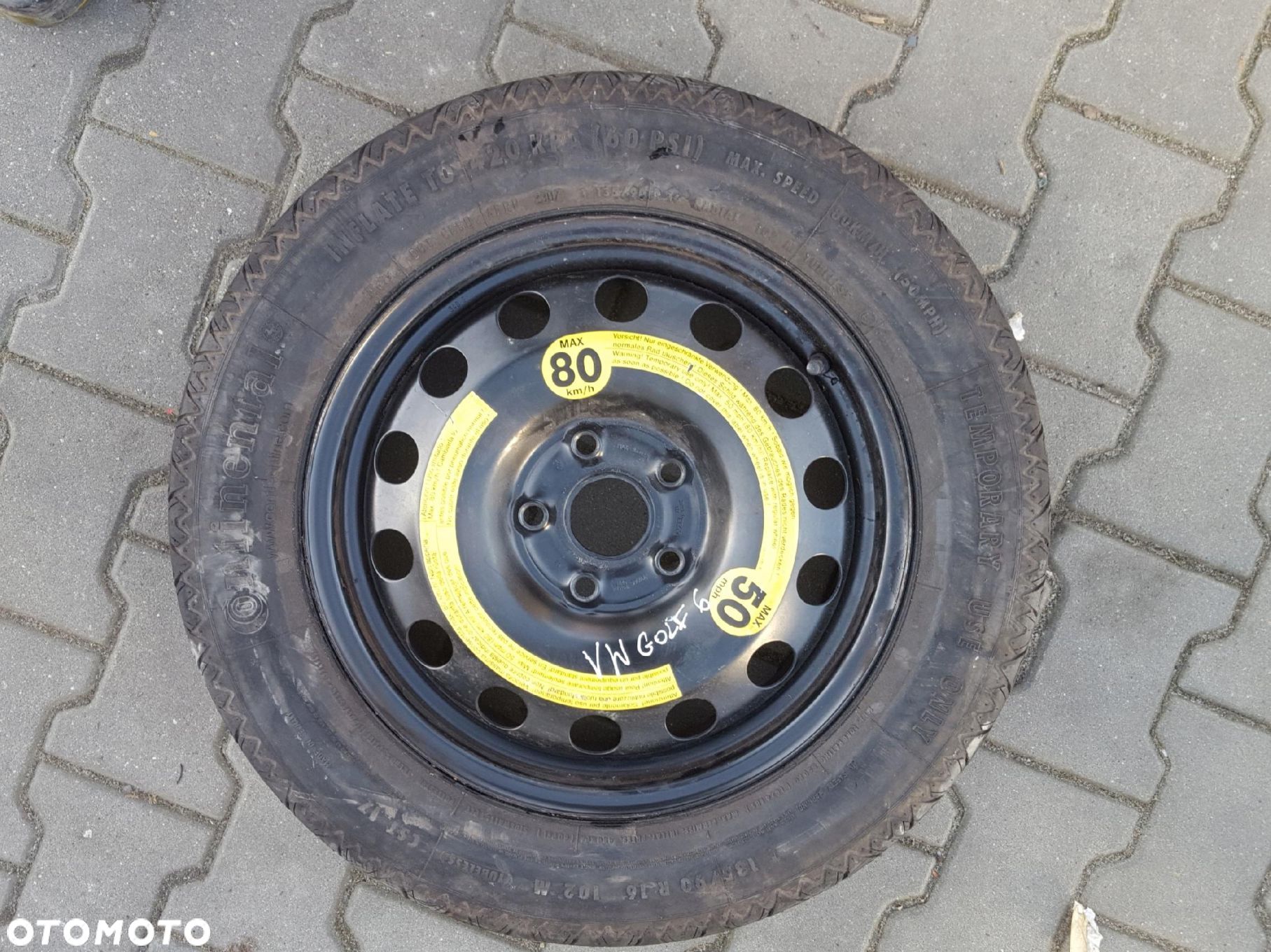 VW GOLF VI 6 V 5 EOS SEAT LEON II ALTEA AUDI A3 8P KOŁO DOJAZDOWE 16 5X112 - 1