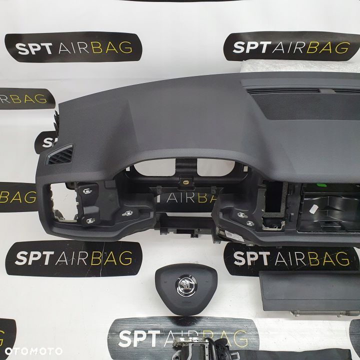 SKODA KODIAQ DESKA ROZDZIELCZA KONSOLA KOKPIT PULPIT PODUSZKI AIRBAG AIR BAG PASY KIT SET - 2