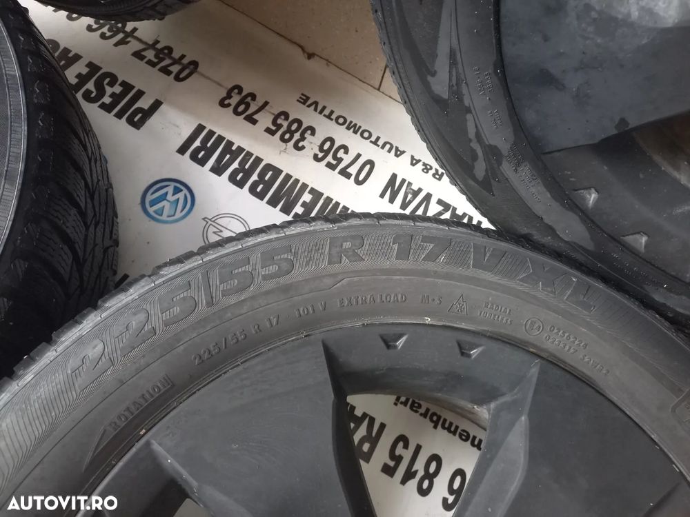 Set Jante Aluminiu Cu Anvelope Subaru Forester 1997-1998-1999-2000-2001-2002-2003-2004-2005-2006-2007-2008-2009-2010-2011-2012-2013-2014-2015-2016-2017-2018-2019-2020-2021-2022-2023-2024 5x100 Dimensiune 225/55R17 Anvelope Semperit M+S Stare Buna - Dezmembrari Arad - 7