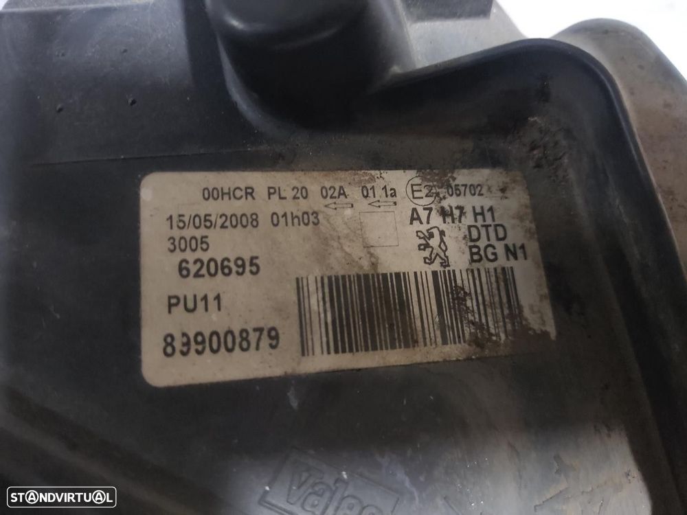 FAROL DIREITO PEUGEOT 207 2007 - 1