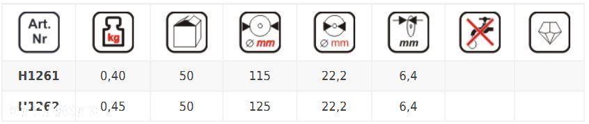 Tarcza diamentowa Dedra H1261 115x22,2 mm - 4