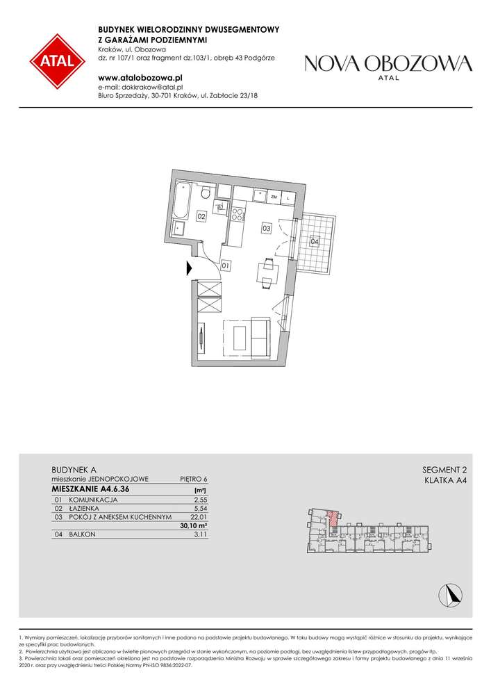 1-pokojowe mieszkanie 30m2 + balkon - Pełny obrazek: 2/14