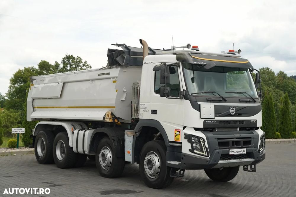 Volvo FMX 460 / 8x4 / BASCULATOR SPATE / CLAPETĂ HIDRAULICĂ / I-SHIFT / PERDĂ ELECTRICĂ / EURO 6 / - 15