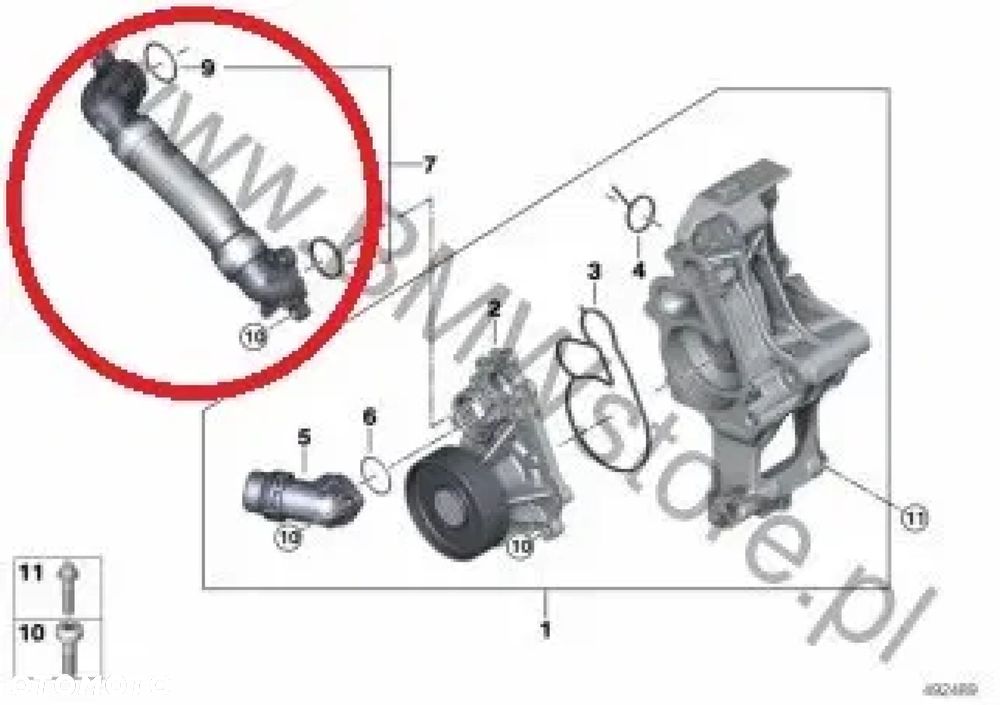 NOWY przewód wąż rura wody pompy płynu chłodzącego głowicy silnika BMW G11 G20 G01 X3 G02 X4 G05 X5 - 13