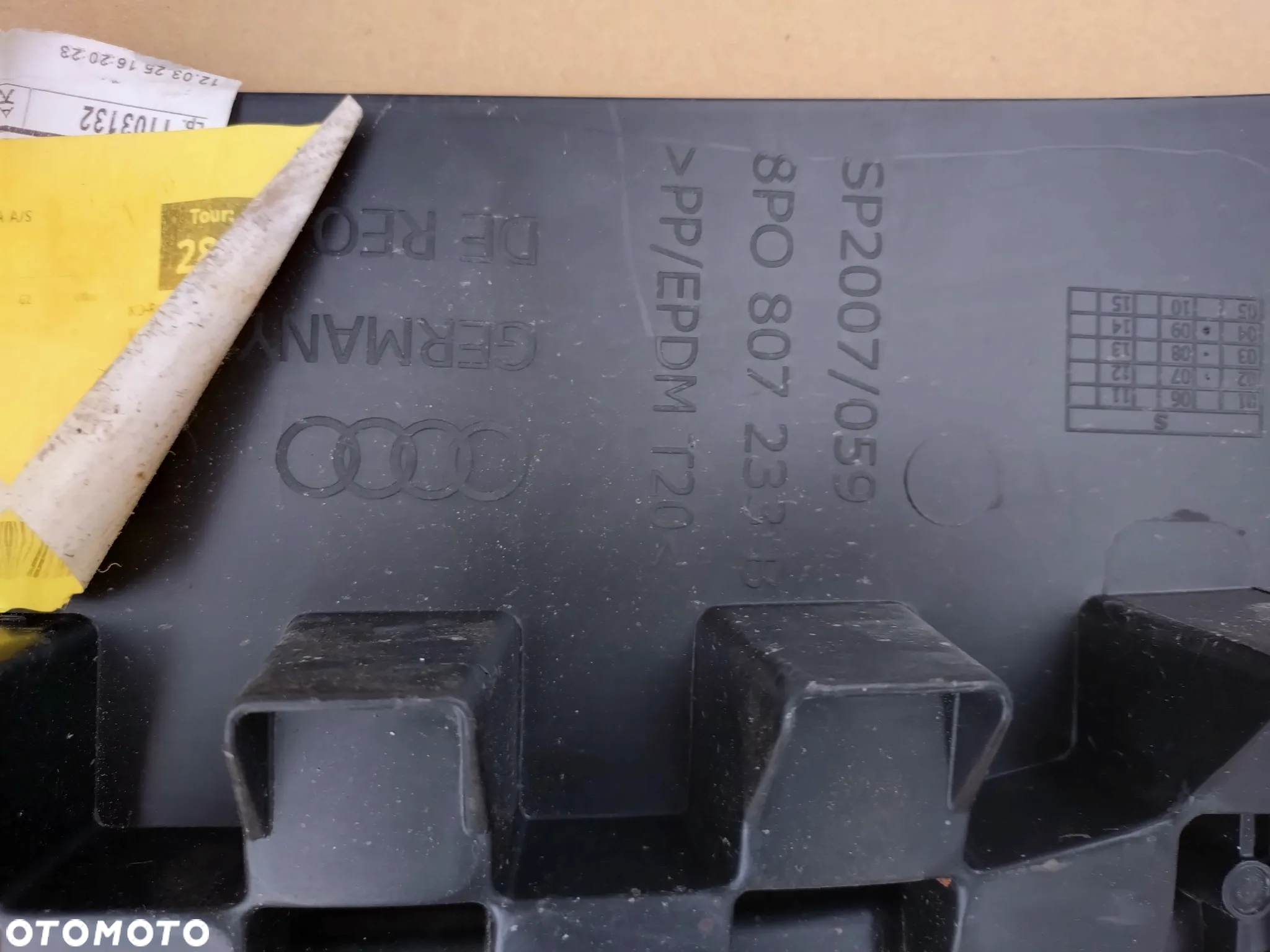AUDI A3 S3 8PO - PŁYTA PODŁOGA W ZDERZAK PRZÓD 8P0807233B ORYGINAŁ! NOWA! - 5