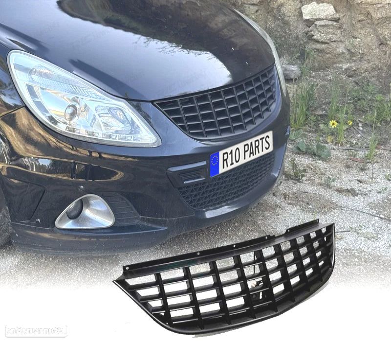 GRELHA FRONTAL PARA OPEL CORSA D 07-11 PRETO - 1