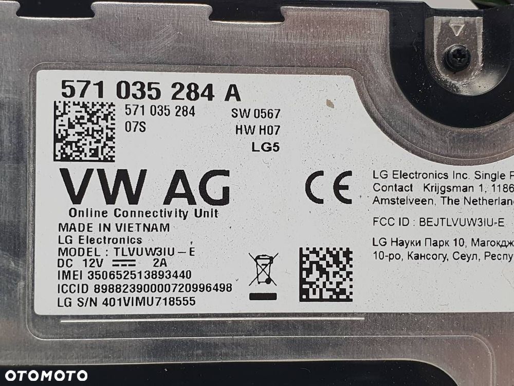 MODUŁ STEROWNIK USŁUG ONLINE SKODA SUPERB IV 571035284A - 2