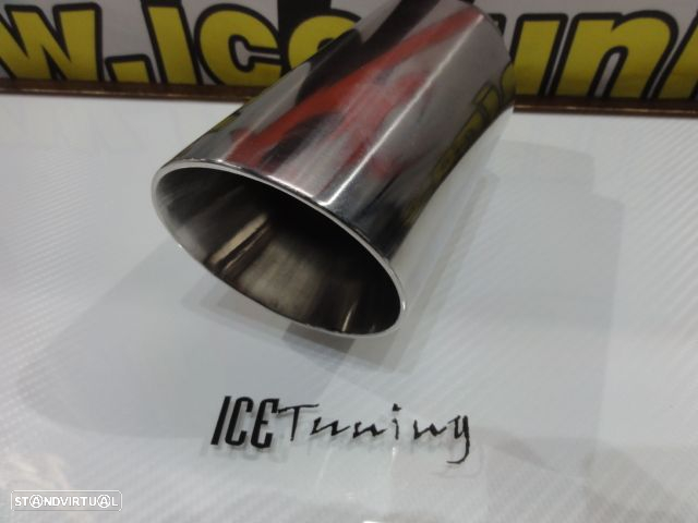 Ponteiras De Escape Redonda 88mm X 195MM 100% Inox - 18