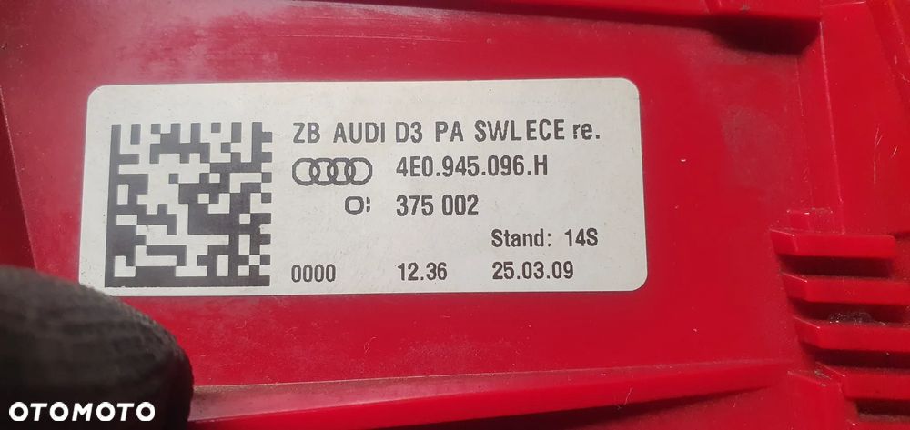 Lampa prawy tył tylna prawa LED Audi A8 D3 4E0945096H - 8