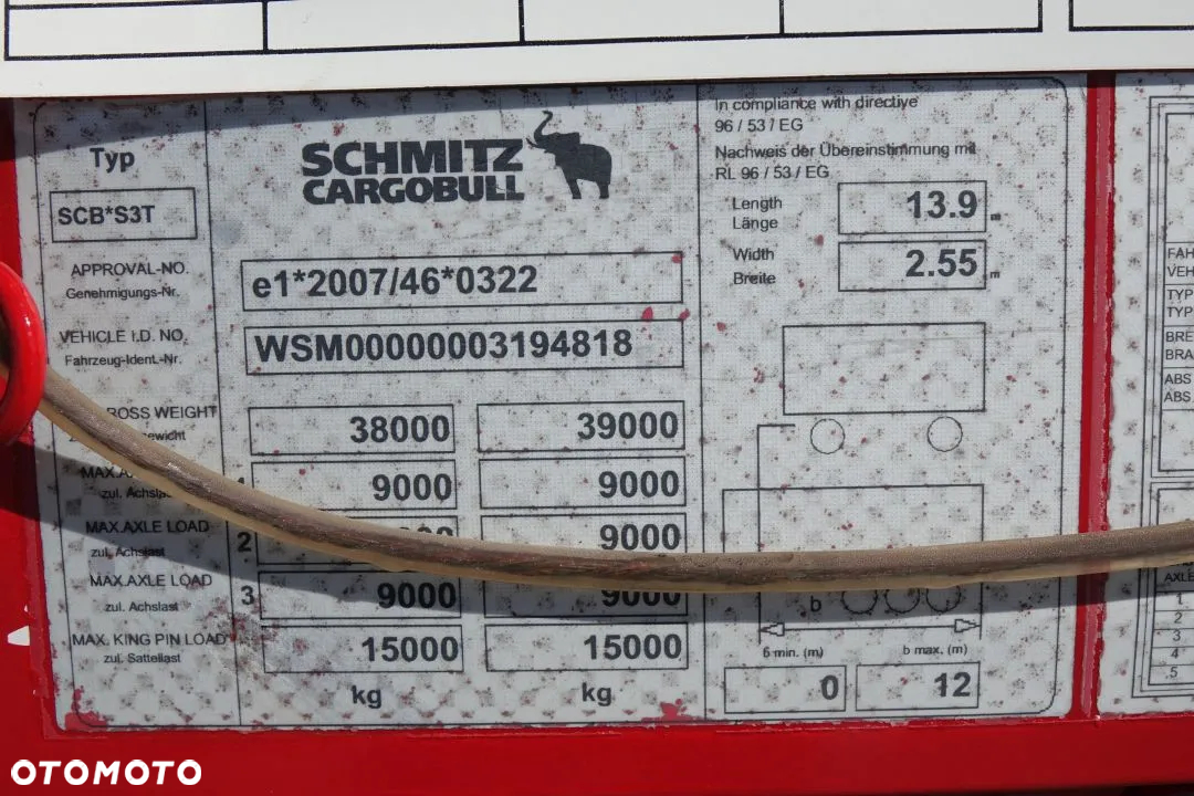 Schmitz Cargobull FIRANKA / STANDARD / OSIE SCHMITZ / NOWE PLANDEKI / OCYNK/ KOSZ NA KOŁO ZAPASOWE - 31