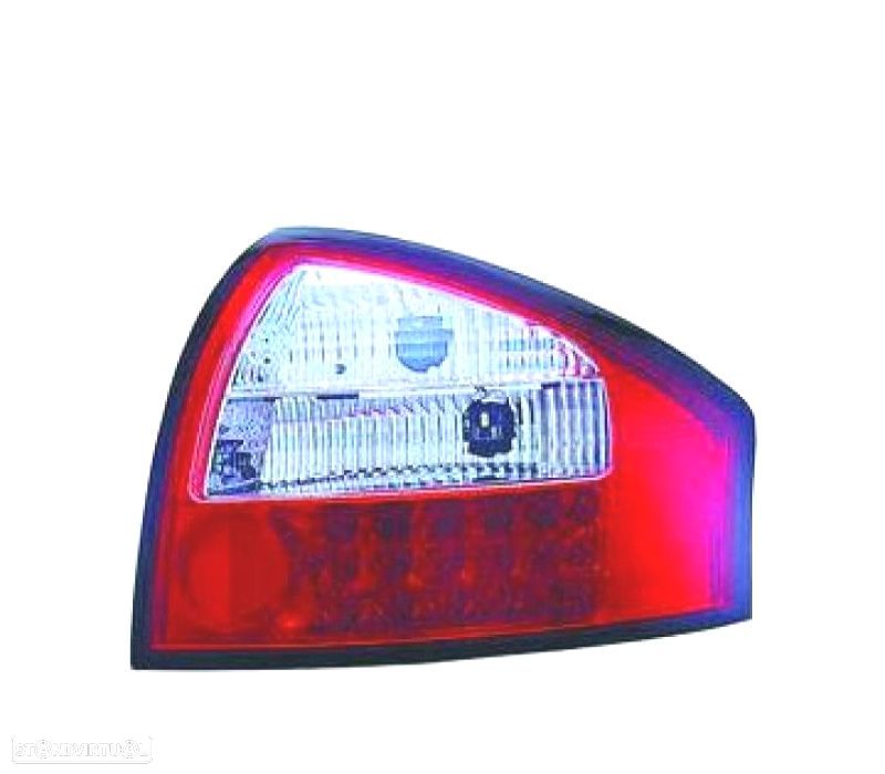 FAROLINS TRASEIROS LED AUDI A6 4B 97-05 VERMELHO BRANCO - 1