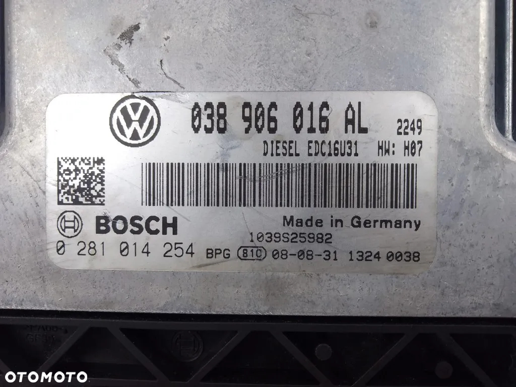 Sterownik Silnika Komputer Vw Transporter T5 1.9 TDI 038906016AL - 2