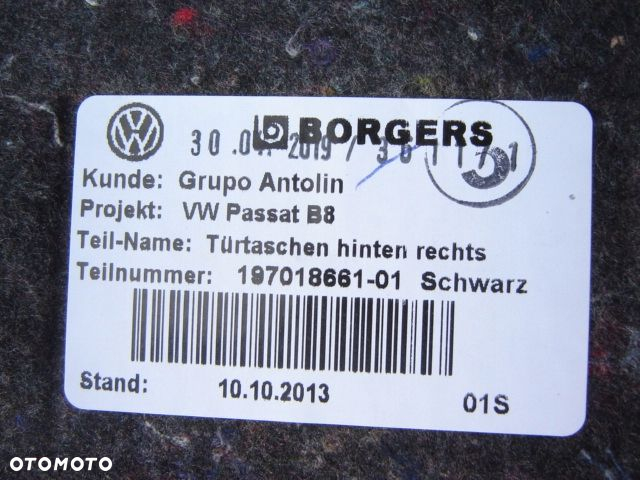 VW PASSAT B8 TAPICERKA BOCZEK NOWE ORYGINAŁ - 2