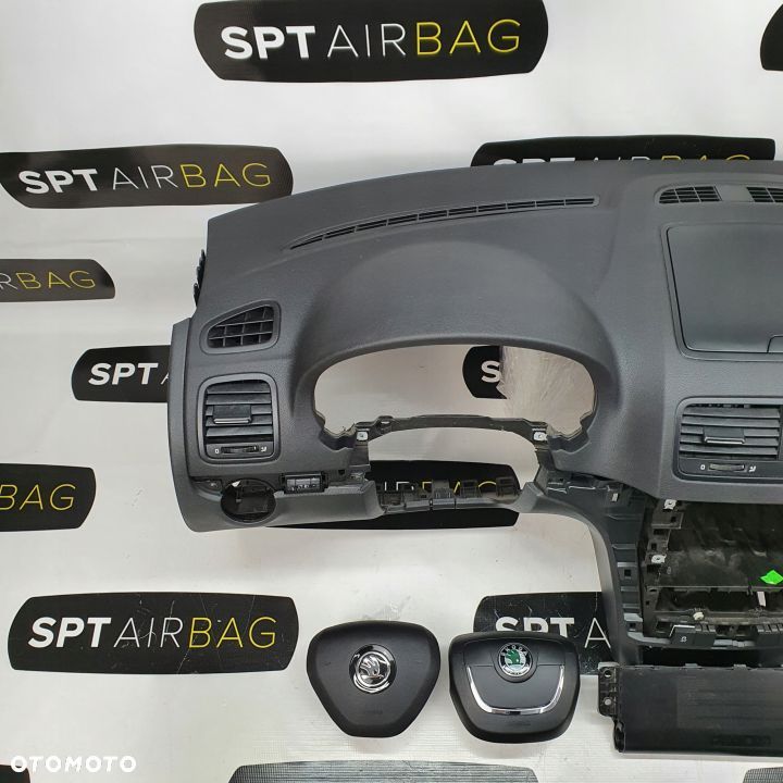 SKODA YETI DESKA ROZDZIELCZA KONSOLA KOKPIT PULPIT PODUSZKI AIRBAG AIR BAG PASY KIT SET - 2