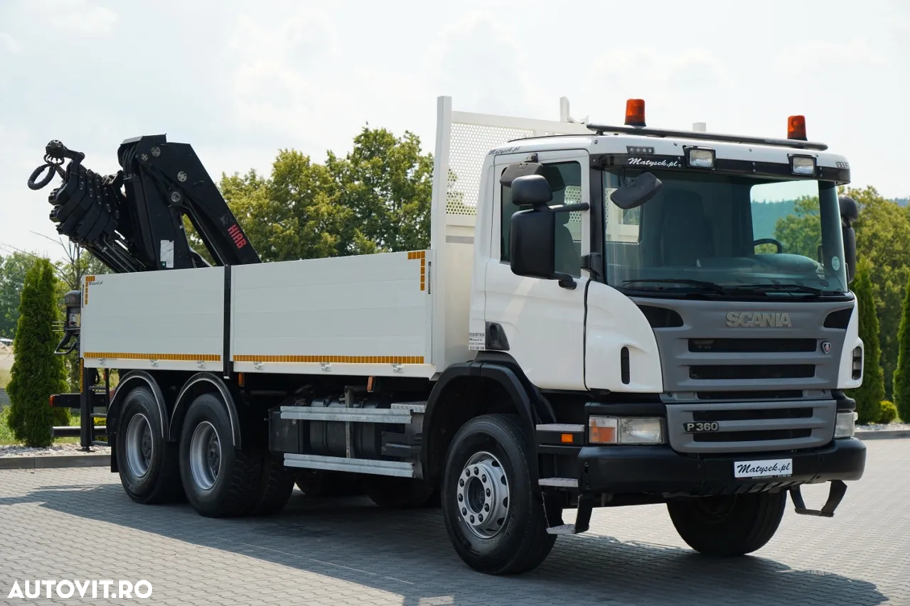 Scania P360 / 6X4 / LIVRARE 4.85 + HIAB 211 E-6 HIDUO / CAPACITATE DE RIDICARE 7100 KG / ATINGERE MAXIMĂ 16.5 M / RADIOCOMANDĂ - 17