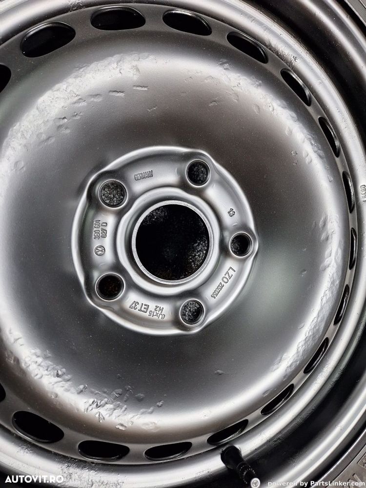 Jante de tabla cu cauciucuri de iarna 195/65R15 5x112 VOLKSWAGEN PASSAT B5.5 6Jx15H2 , ET37 3B0601027D - 2