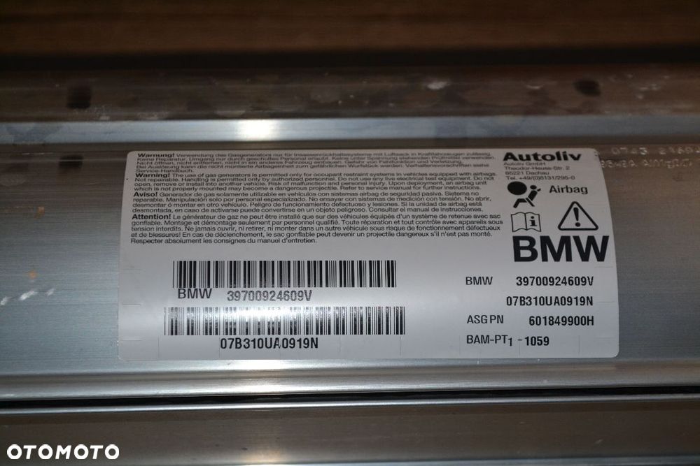 BMW E63 E64 PODUSZKA AIRBAG PASAŻERA 7009246 - 3