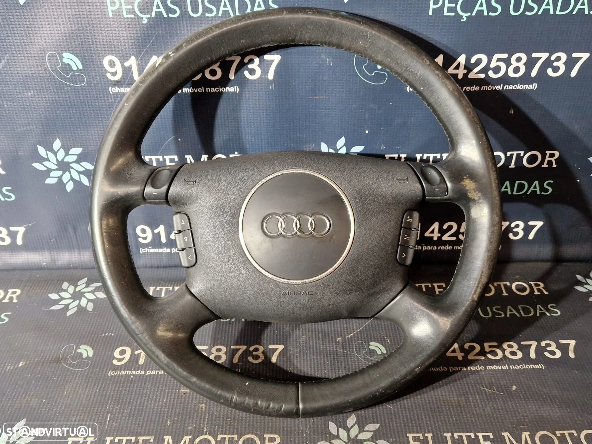 Volante usado pele multifunções AUDI A4 B6 4 BRAÇOS AUTOMATICO PATILHAS AIRBAG - 3