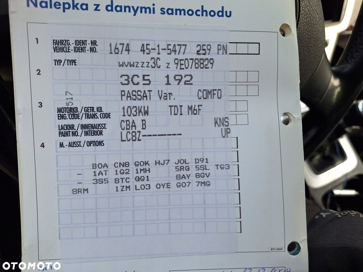 VW VOLKSWAGEN PASSAT B6 3C MASKA POKRYWA KLAPA SILNIKA LC8Z MOCCA BROWN - 8