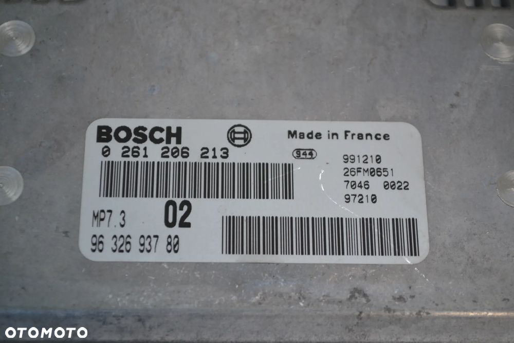 PEUGEOT 206 1,4 KOMPUTER STEROWNIK SILNIKA 9632693780 0261206213 - 3