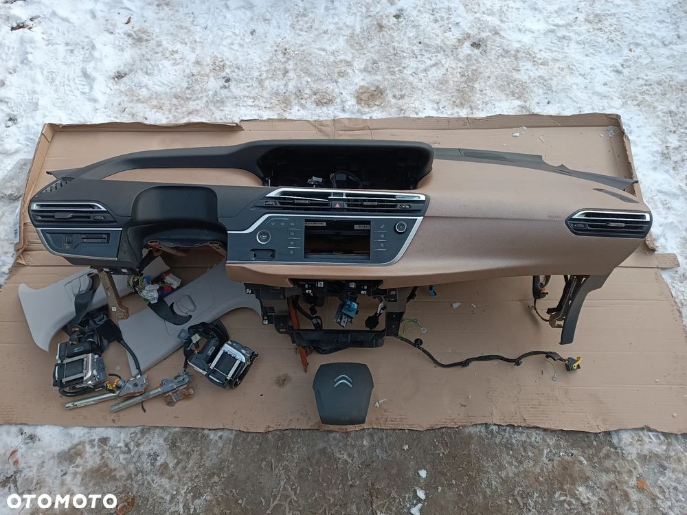 DESKA ROZDZIELCZA KONSOLA ZESTAW AIRBAG PODUSZKI ORYGINAŁ CITROEN C4 PICASSO II - 2