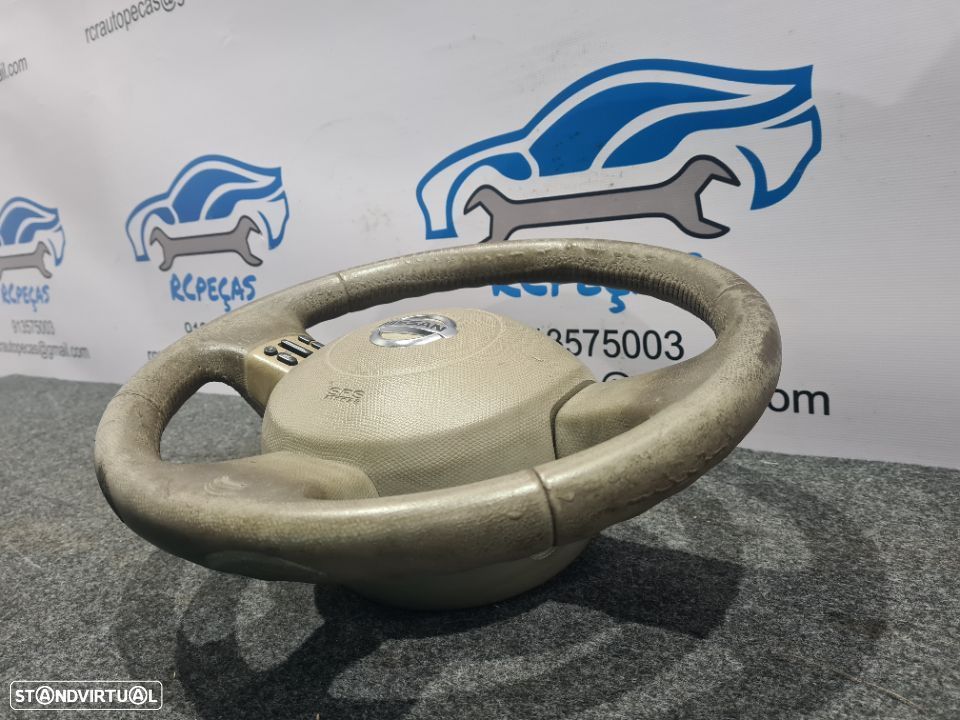 VOLANTE GUIADOR COMPLETO NISSAN MICRA II 2 MK2 K12 PELE AIRBAG COMANDOS MULTIFUNÇÕES - 4