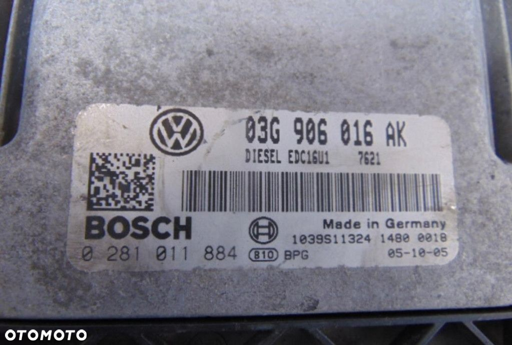 SEAT LEON II 1.9 TDI KOMPUTER SILNIKA 03G906016AK - 6