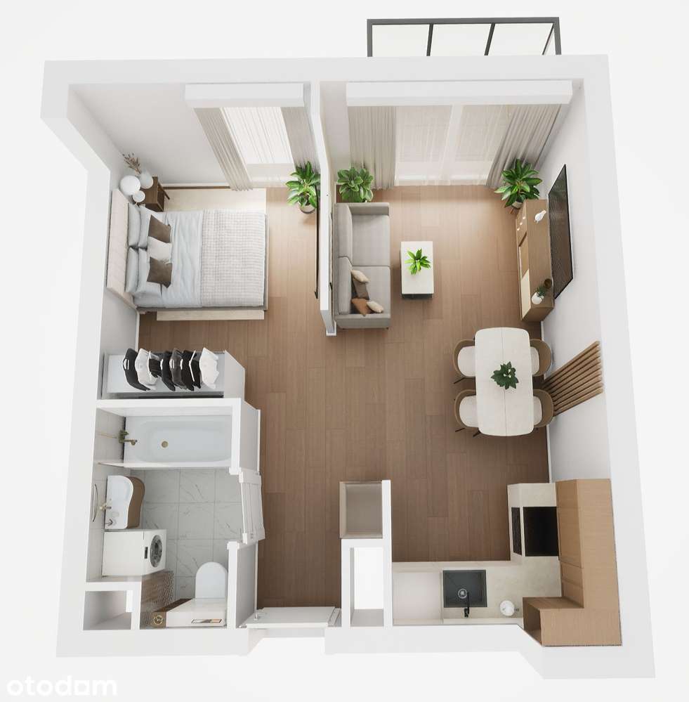 Nowoczesne mieszkanie z balkonem w Centrum
