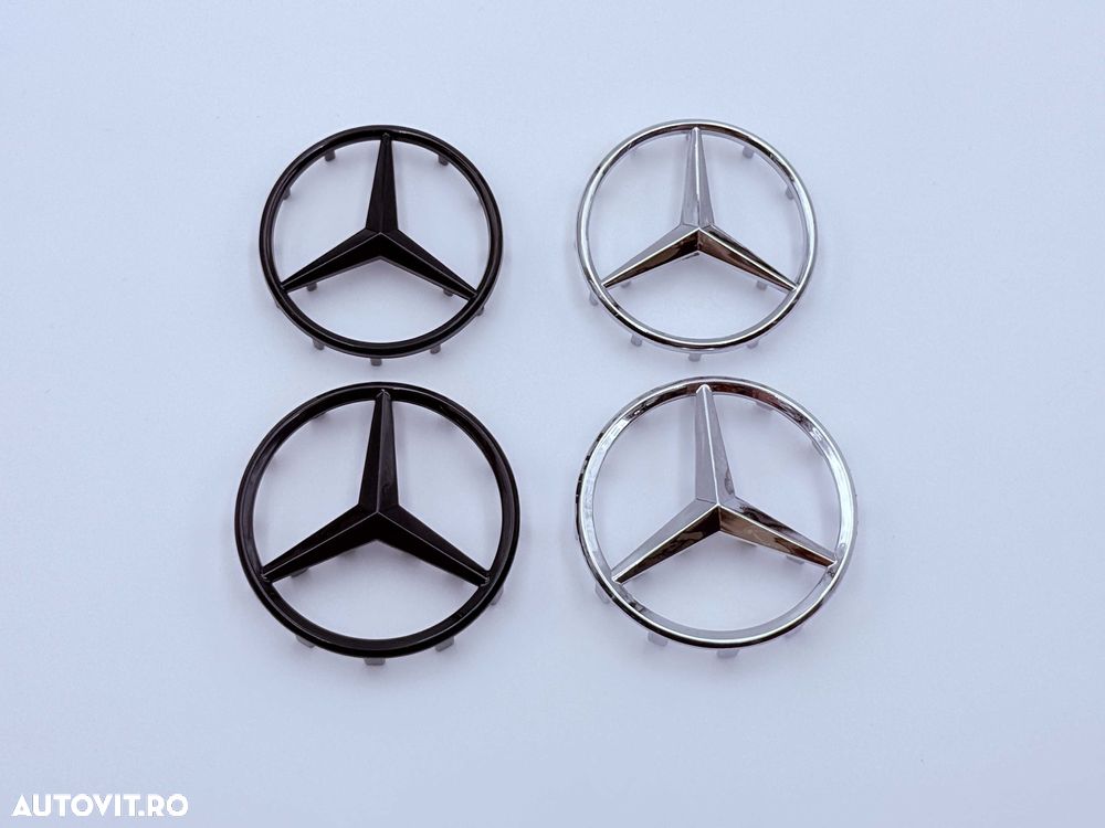 Emblema Compatibila Mercedes volan negru/crom 50/57mm - 1