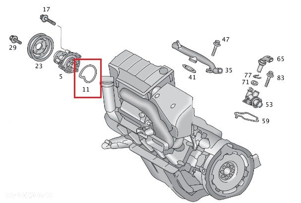 MERCEDES M166 OM668 Uszczelka pompy wody ORYGINAL - 2